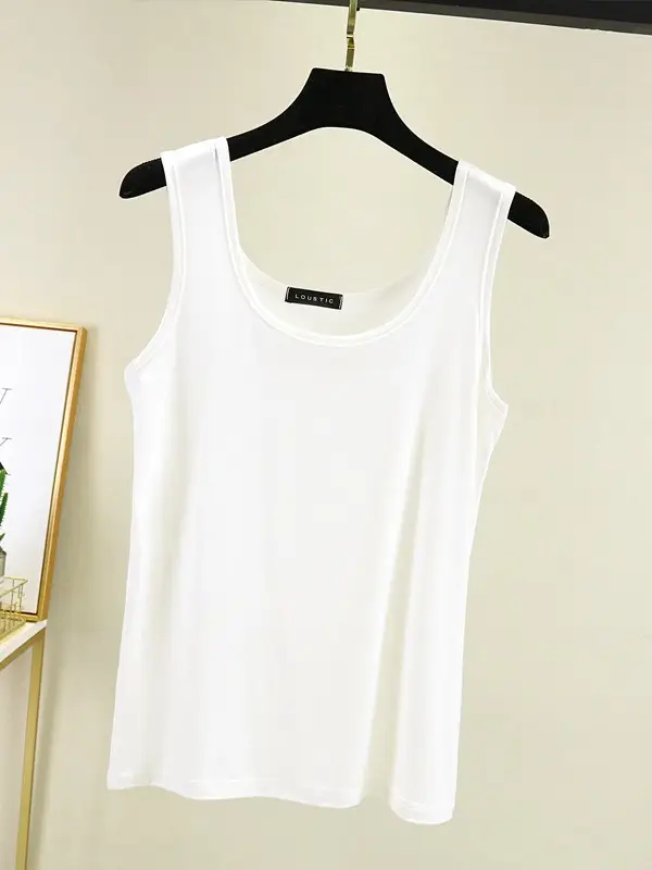 Women's Light Pink Camisole U-Neck Slim Fit Western Vest - Image 14