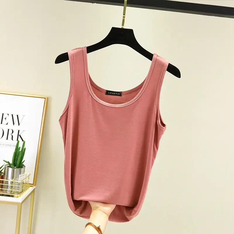 Women's Light Pink Camisole U-Neck Slim Fit Western Vest — feature 17