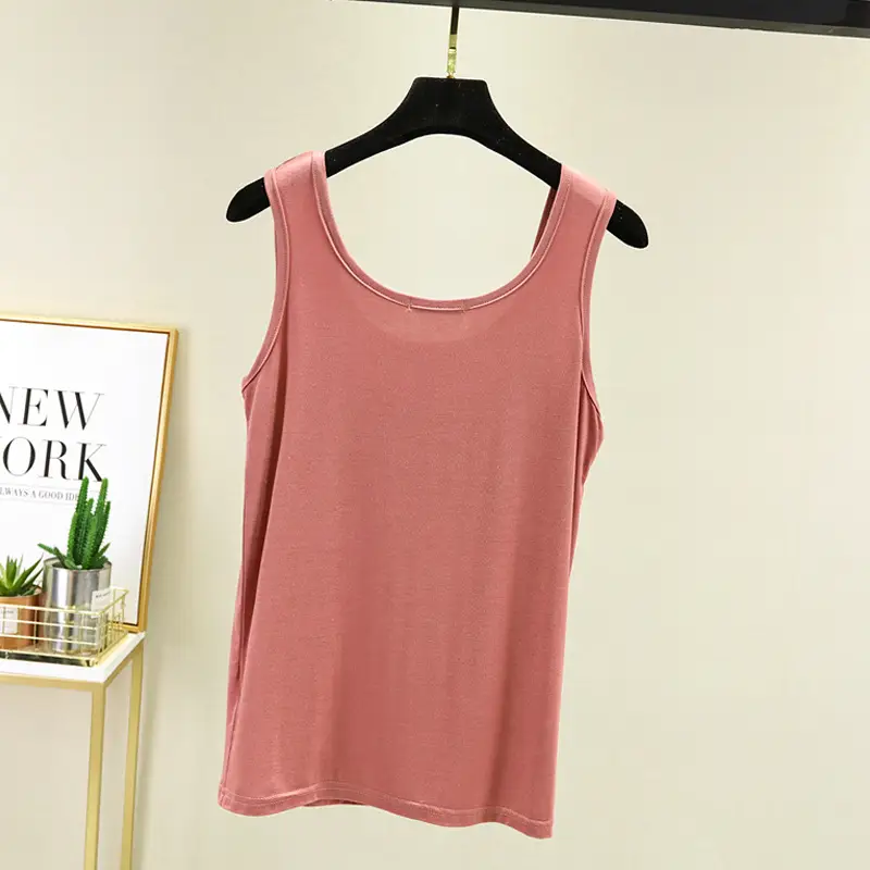 Women's Light Pink Camisole U-Neck Slim Fit Western Vest — feature 18