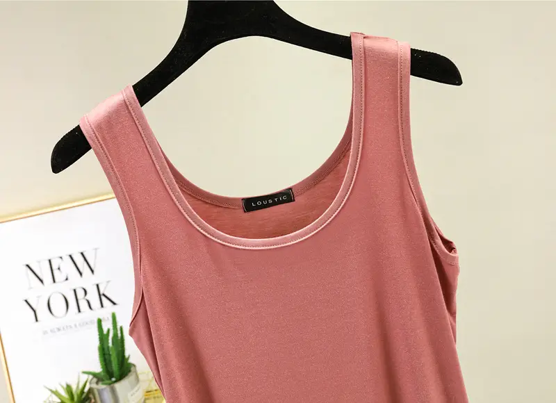 Women's Light Pink Camisole U-Neck Slim Fit Western Vest — feature 19