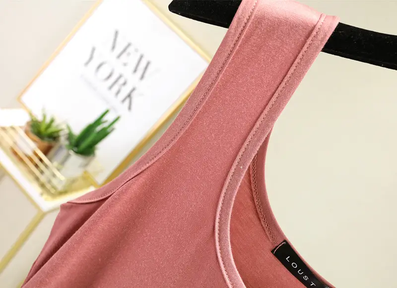 Women's Light Pink Camisole U-Neck Slim Fit Western Vest — feature 20
