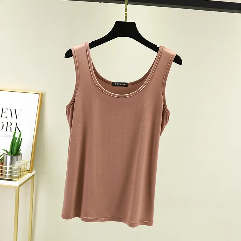 Women's Light Pink Camisole U-Neck Slim Fit Western Vest - Image 10
