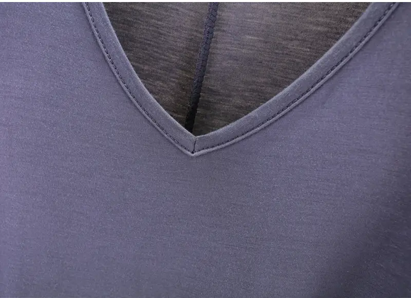 Women V-Neck Long Sleeve T-Shirt Purple — feature 38