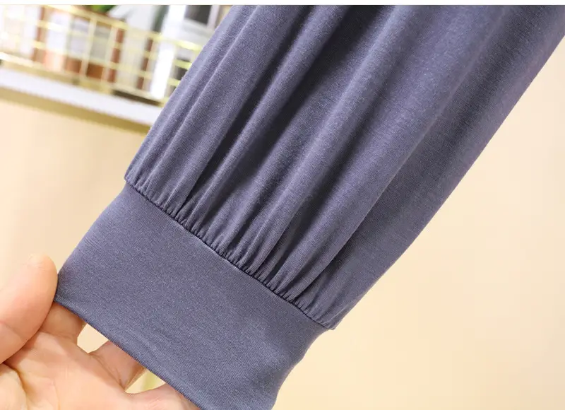 Women V-Neck Long Sleeve T-Shirt Purple — feature 41