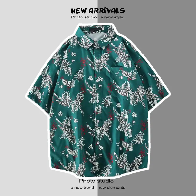 Japanese Style Floral Short Sleeve Shirt for Men Women - Image 12