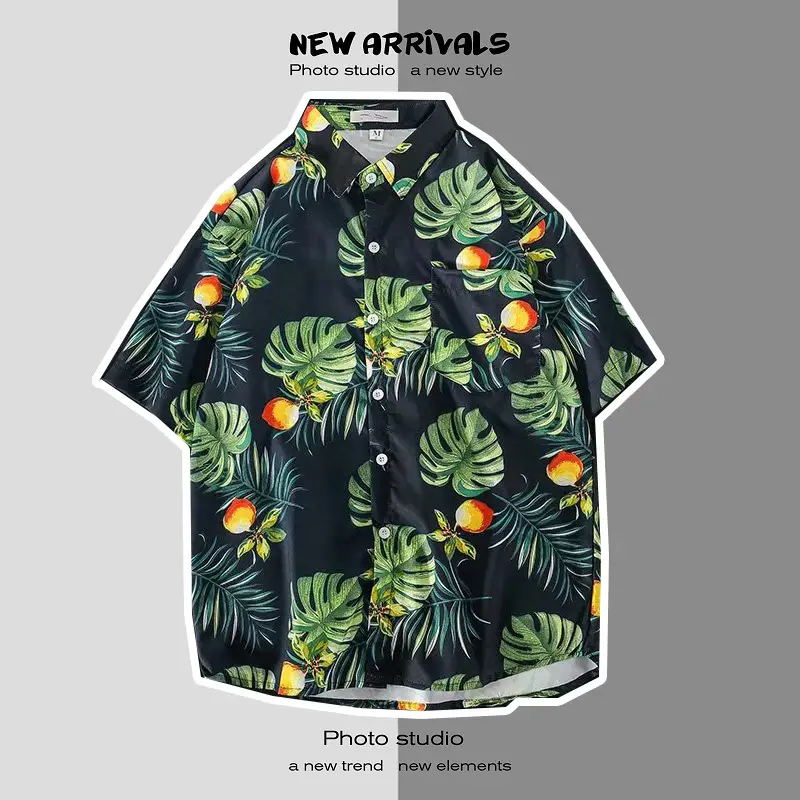 Japanese Style Floral Short Sleeve Shirt for Men Women - Image 26