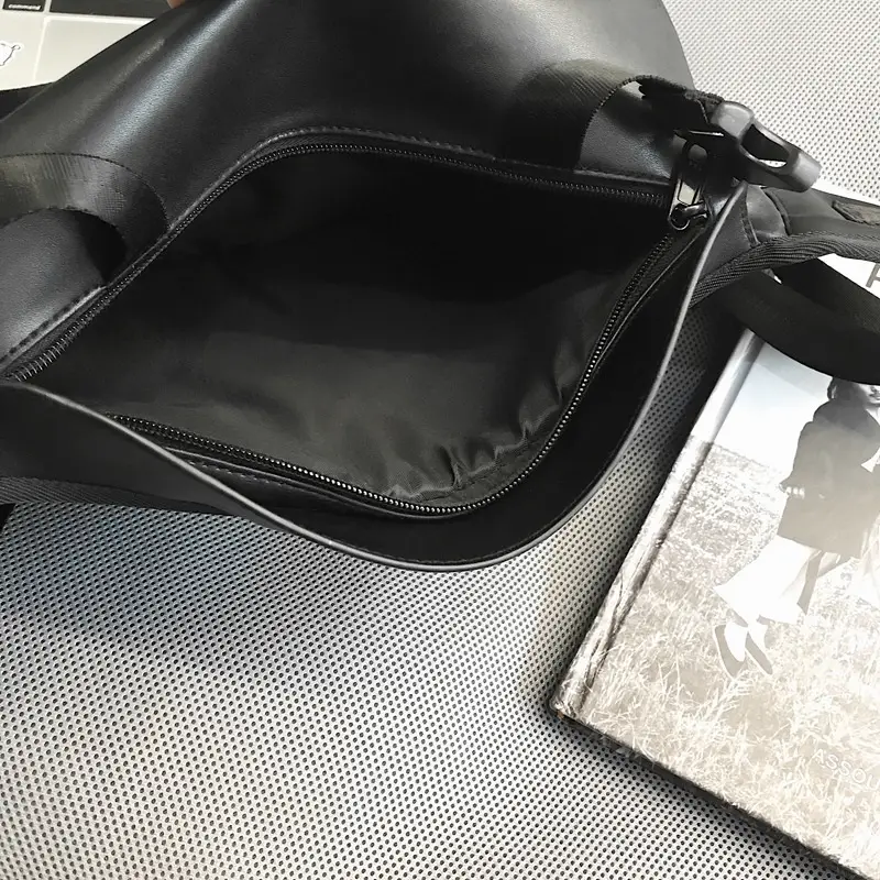 Men's Black Water-Repellent Chest Bag Large Capacity Lightweight Travel - Image 4