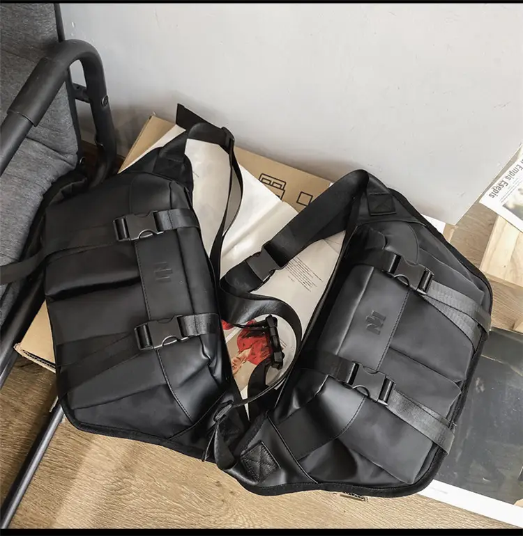 Men's Black Water-Repellent Chest Bag Large Capacity Lightweight Travel — feature 25