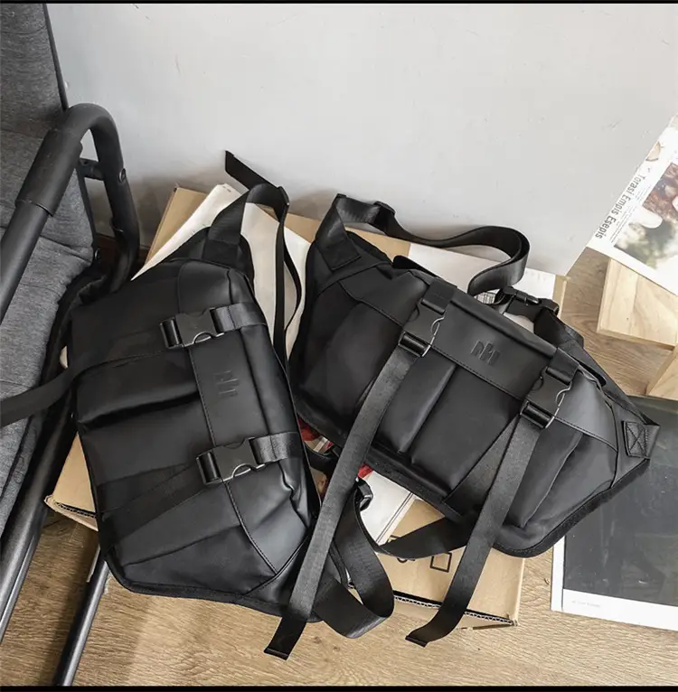 Men's Black Water-Repellent Chest Bag Large Capacity Lightweight Travel — feature 26