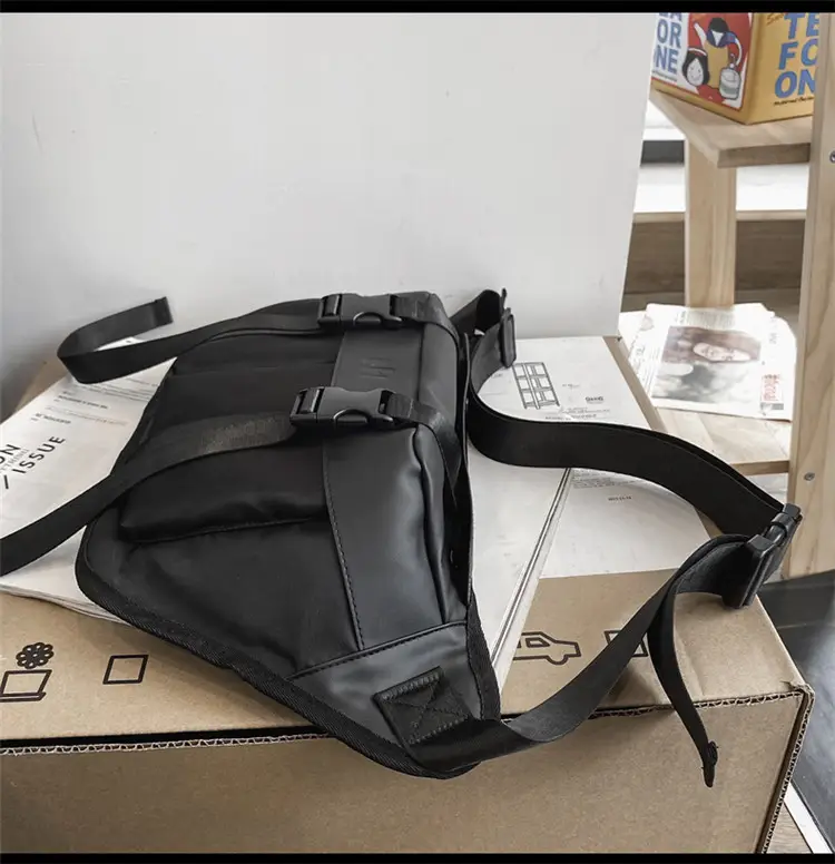 Men's Black Water-Repellent Chest Bag Large Capacity Lightweight Travel — feature 31