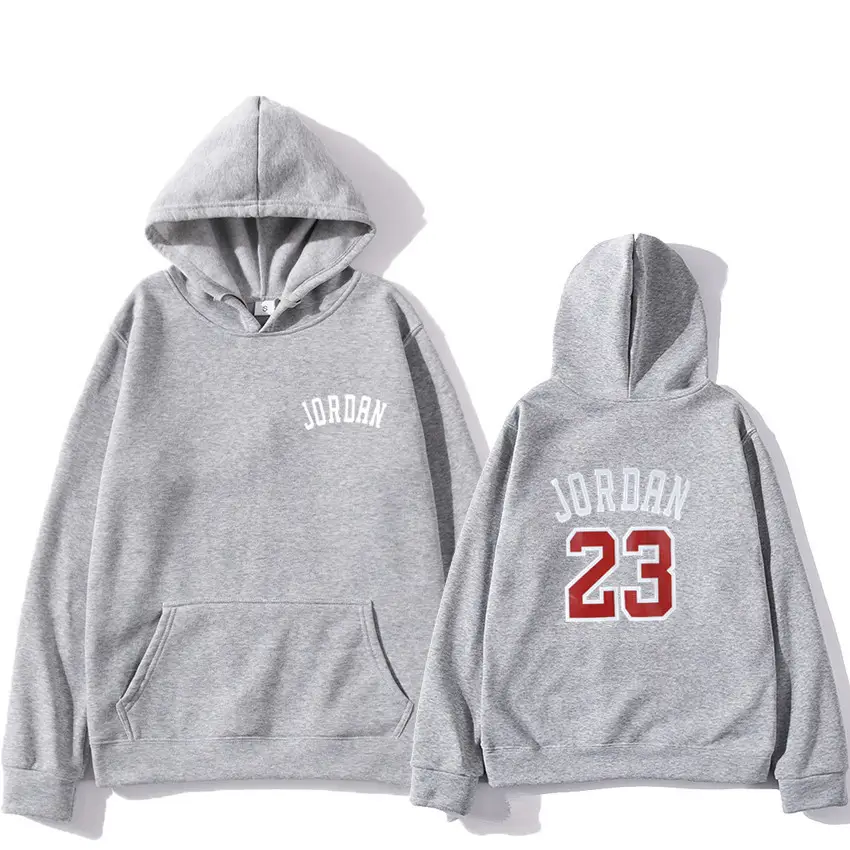 Jordan 23 Hoodie Grey Men's Hooded Sweatshirt - Image 6
