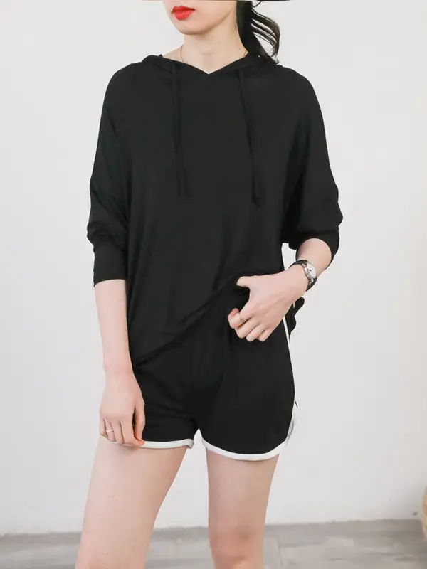 Women Grey Hooded Hoodie Modal Wear - Image 12