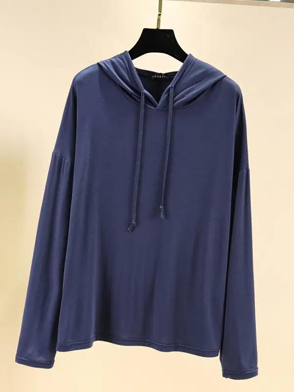 Women Grey Hooded Hoodie Modal Wear - Image 13