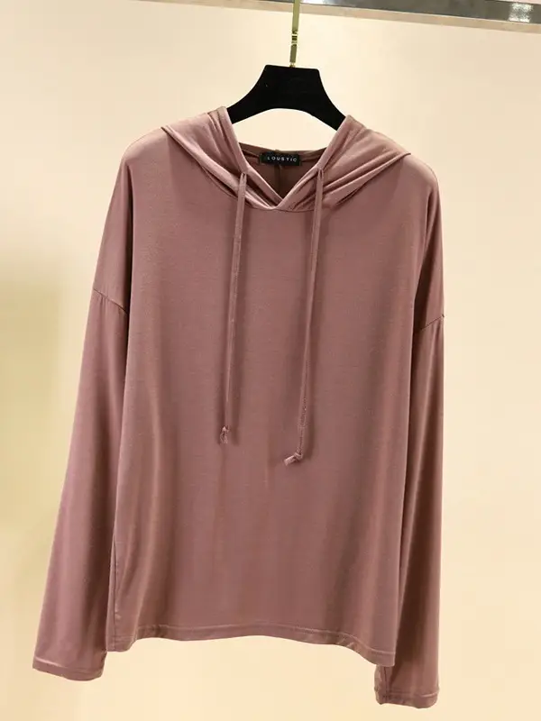 Women Grey Hooded Hoodie Modal Wear - Image 14