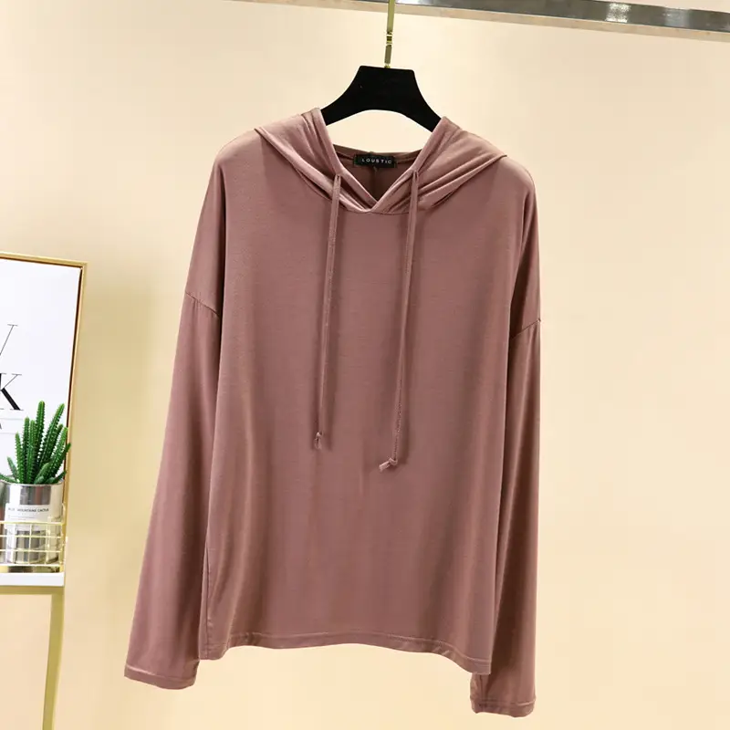 Women Grey Hooded Hoodie Modal Wear - Image 2