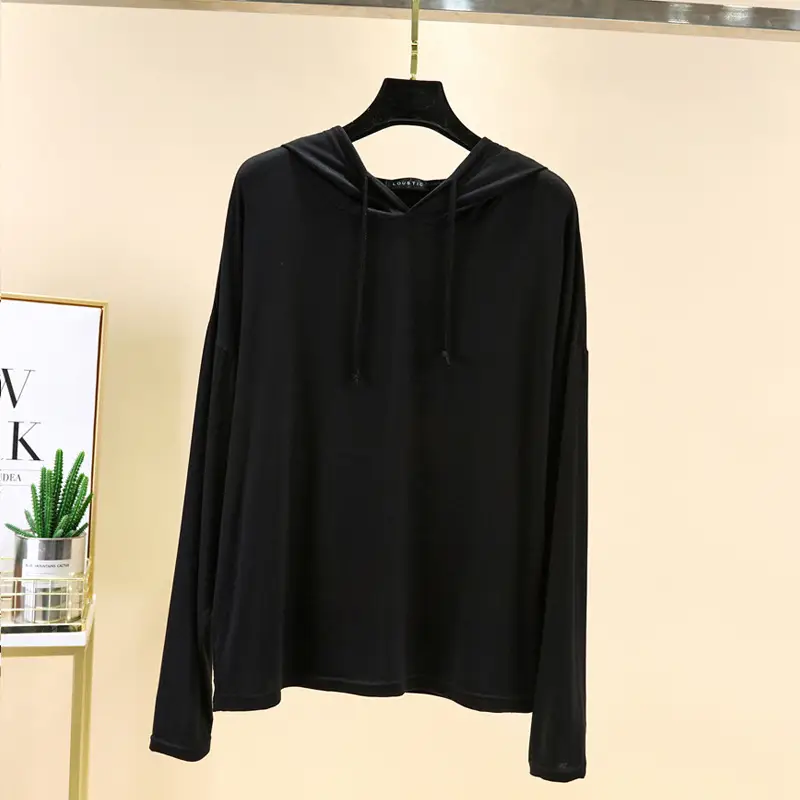Women Grey Hooded Hoodie Modal Wear - Image 3
