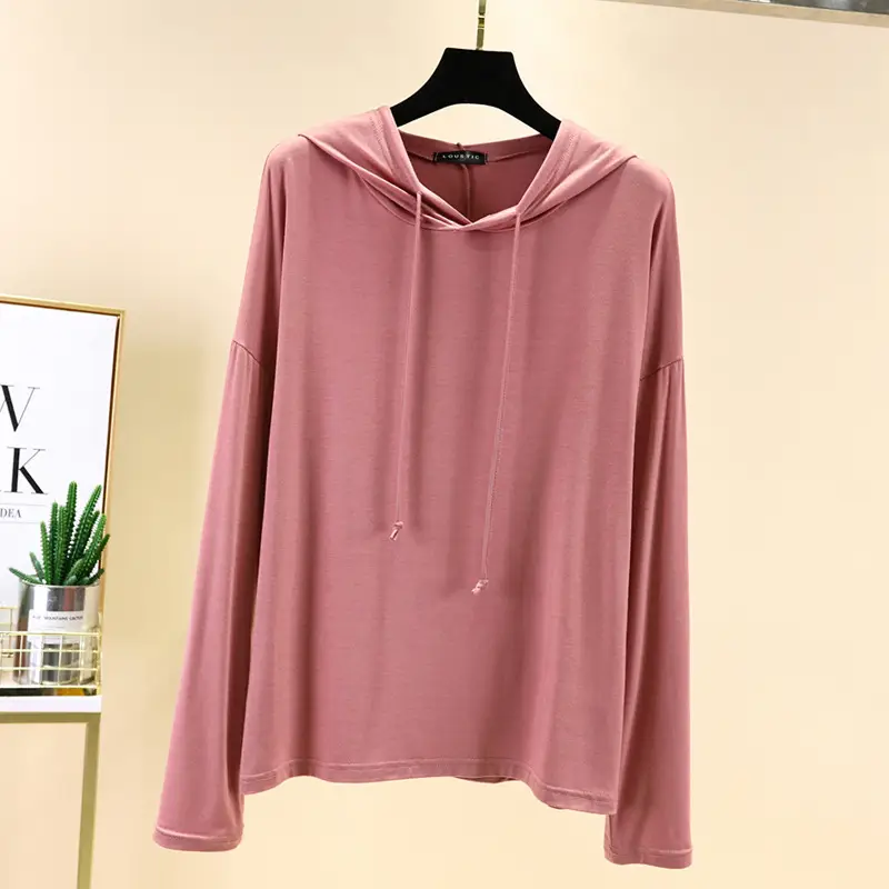 Women Grey Hooded Hoodie Modal Wear - Image 4