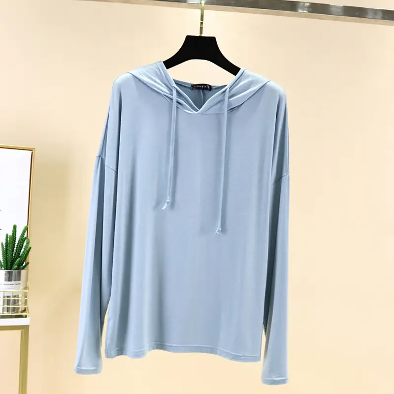 Women Grey Hooded Hoodie Modal Wear - Image 6