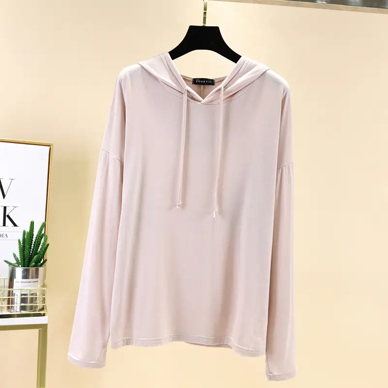 Women Grey Hooded Hoodie Modal Wear - Image 9