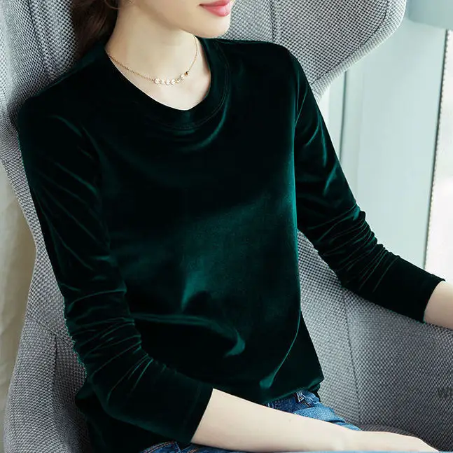 Black Velvet Long Sleeve T-Shirt Women Large - Image 2