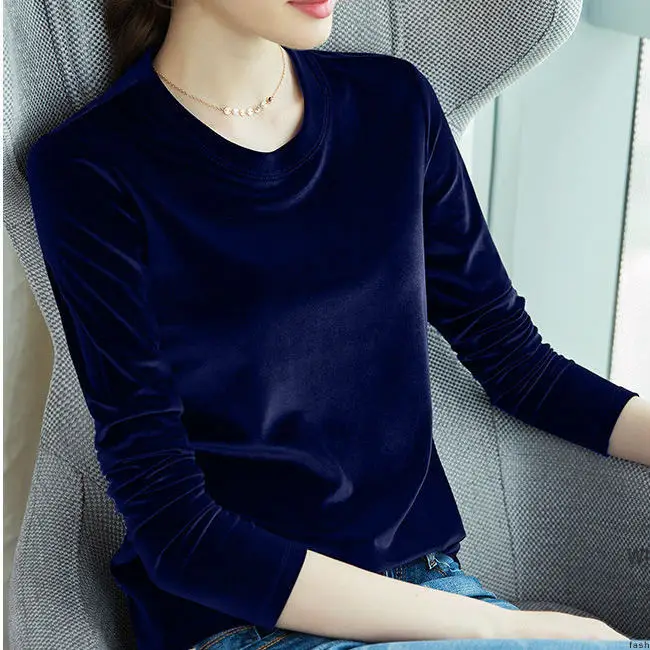 Black Velvet Long Sleeve T-Shirt Women Large - Image 6