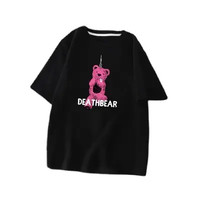 Women Bear Printed T-Shirt Black 2022 Summer