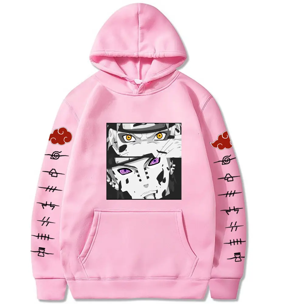 Pink Fleece Hoodie with Crosshair Print for Men Women - Image 12