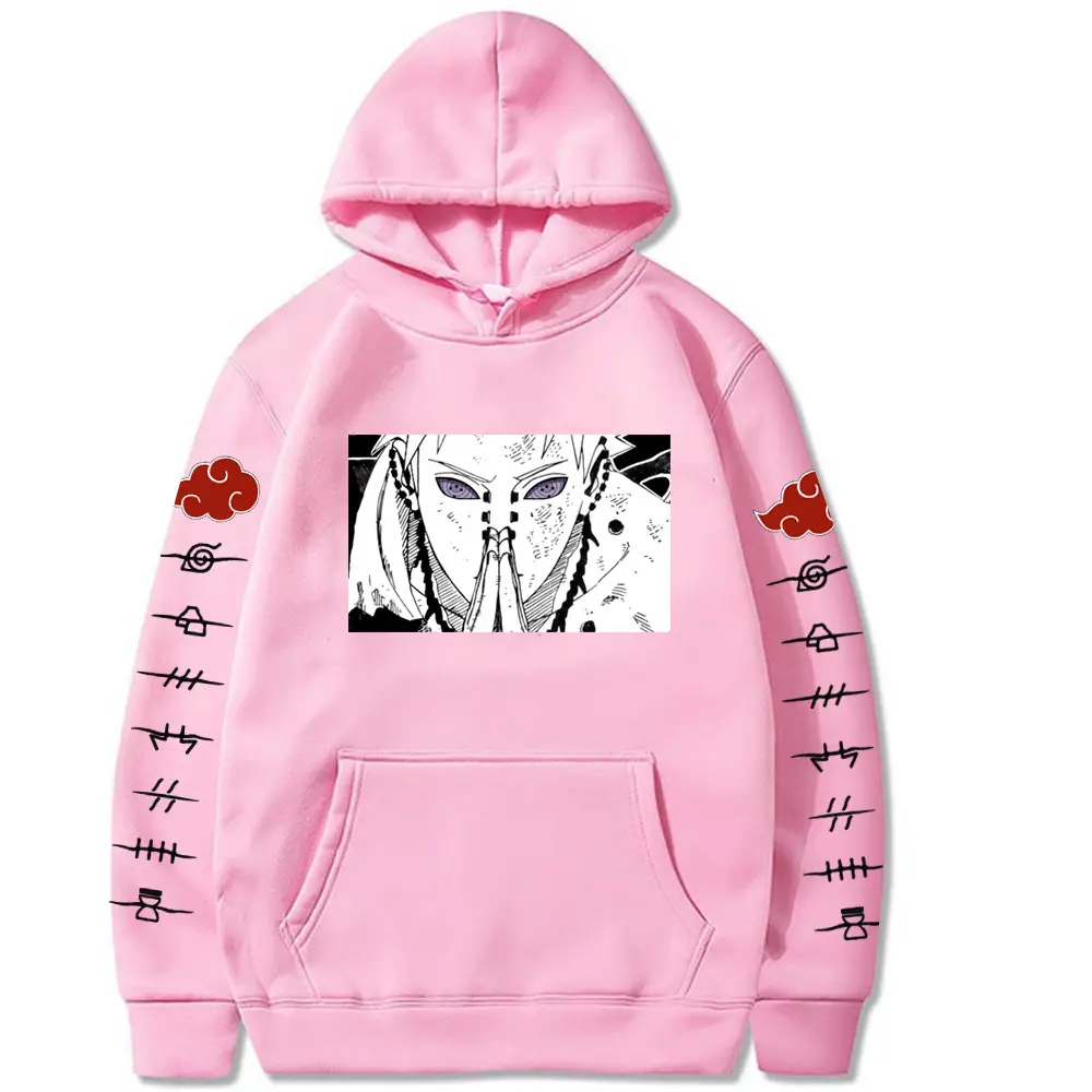 Pink Fleece Hoodie with Crosshair Print for Men Women - Image 6