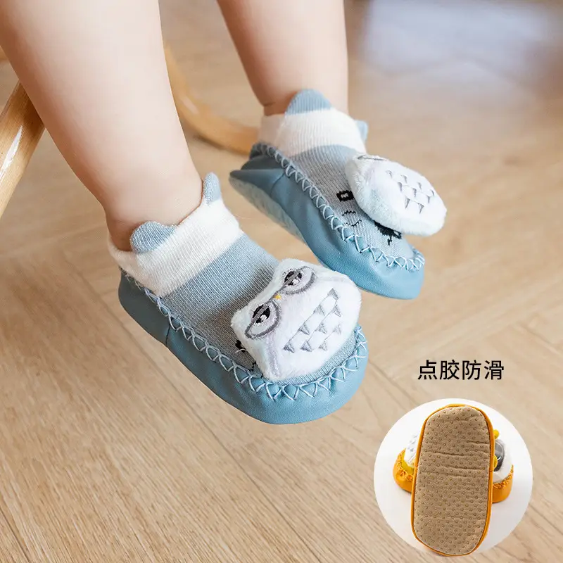 Cute Cartoon Cat Baby Floor Socks Blue Non-Slip - Image 16