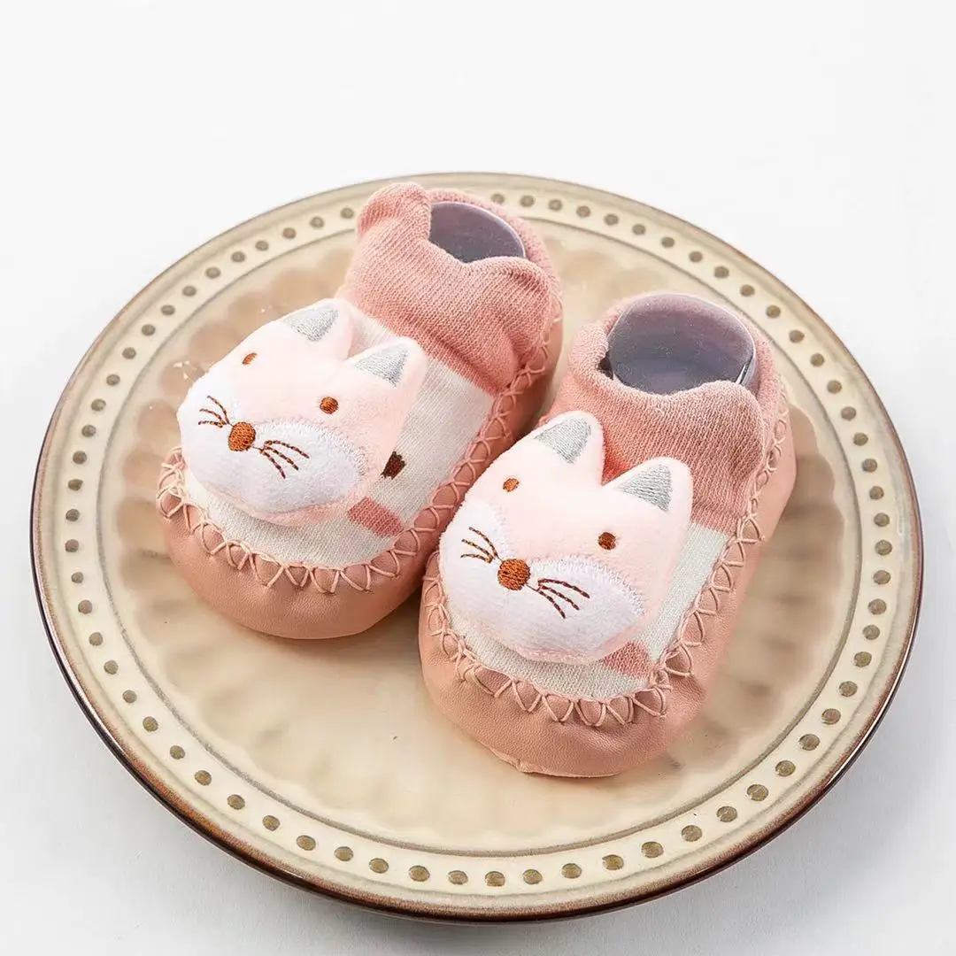 Cute Cartoon Cat Baby Floor Socks Blue Non-Slip - Image 10