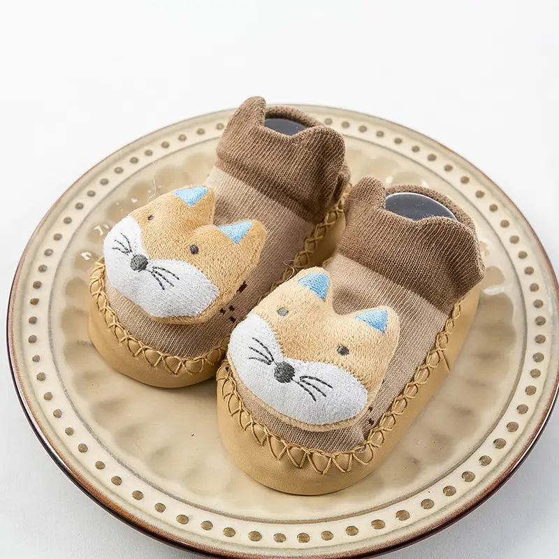Cute Cartoon Cat Baby Floor Socks Blue Non-Slip - Image 11