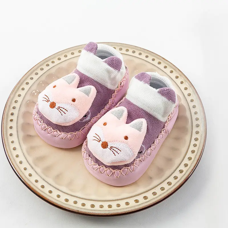 Cute Cartoon Cat Baby Floor Socks Blue Non-Slip - Image 12
