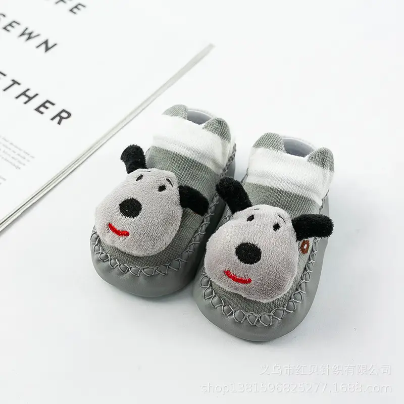 Cute Cartoon Cat Baby Floor Socks Blue Non-Slip - Image 2