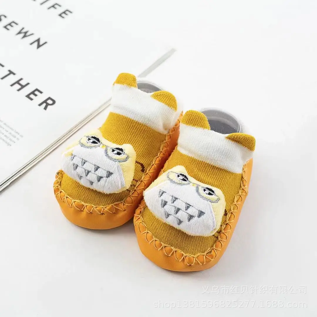 Cute Cartoon Cat Baby Floor Socks Blue Non-Slip - Image 3