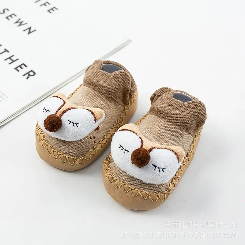 Cute Cartoon Cat Baby Floor Socks Blue Non-Slip - Image 5