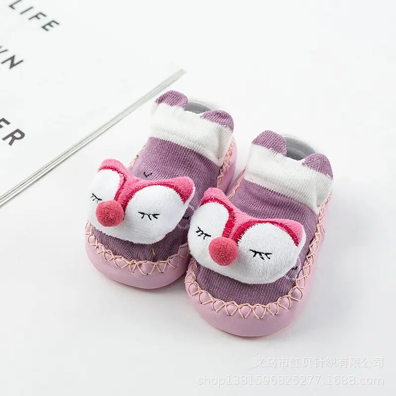 Cute Cartoon Cat Baby Floor Socks Blue Non-Slip - Image 6