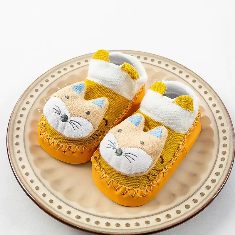 Cute Cartoon Cat Baby Floor Socks Blue Non-Slip - Image 9