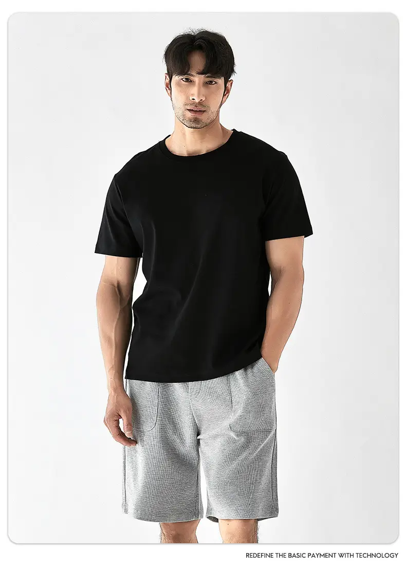 Men Black Cotton T-Shirt 270g Heavyweight — feature 14