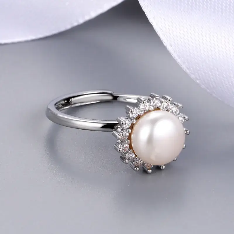 Golden Pearl Open Ring for Women's Jewelry - Image 6