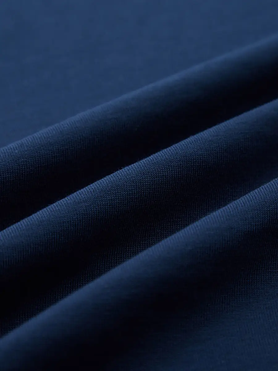 Men's Navy Blue Cotton T-Shirt Round Neck Short Sleeve