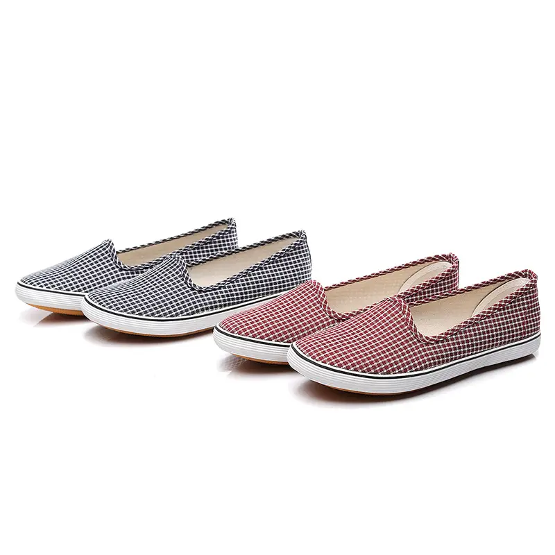 Autumn New Single Shoes Women's Canvas Shoes Low-top Beef Sole Non-slip Soft Sole Rubber Shoes Slip-on Casual Shoes