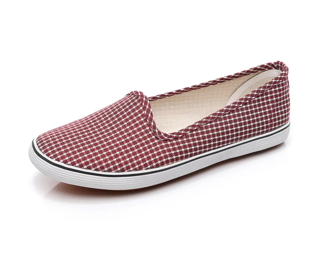 Autumn New Single Shoes Women's Canvas Shoes Low-top Beef Sole Non-slip Soft Sole Rubber Shoes Slip-on Casual Shoes