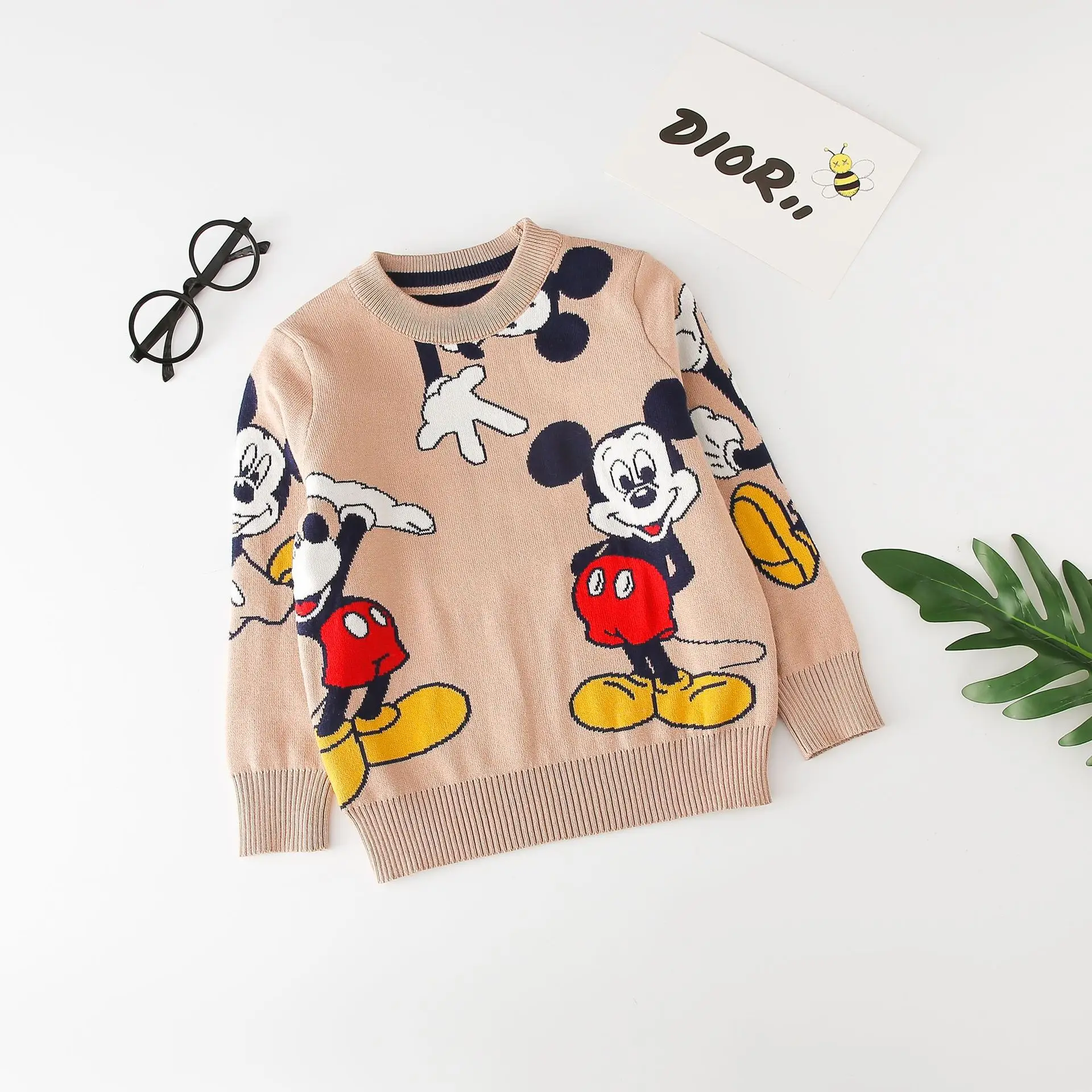 Mickey Mouse Knitted Kids Sweater Blue Yellow - Image 2