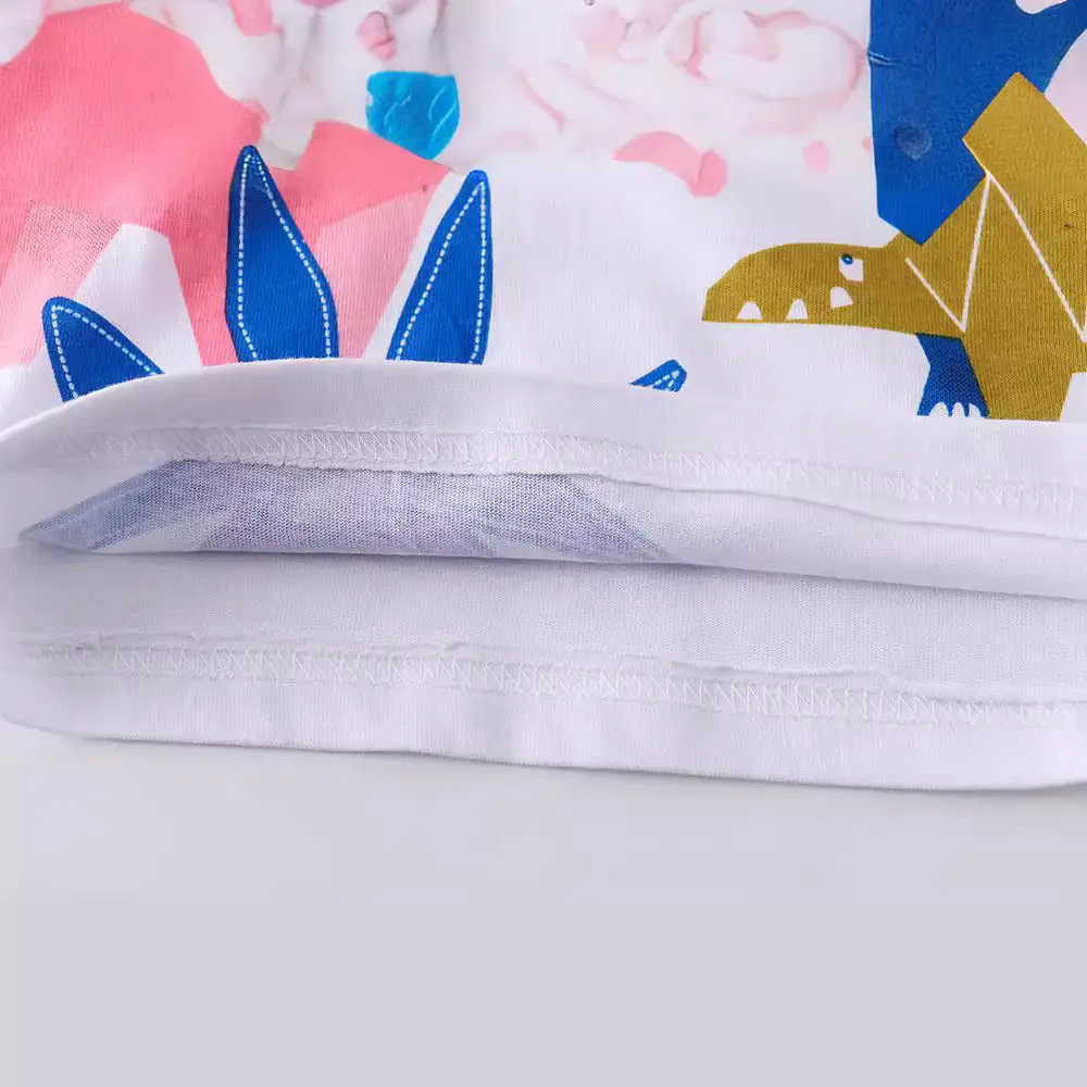 2024 Kids Printed Cotton T-Shirt White Round Neck - Image 2