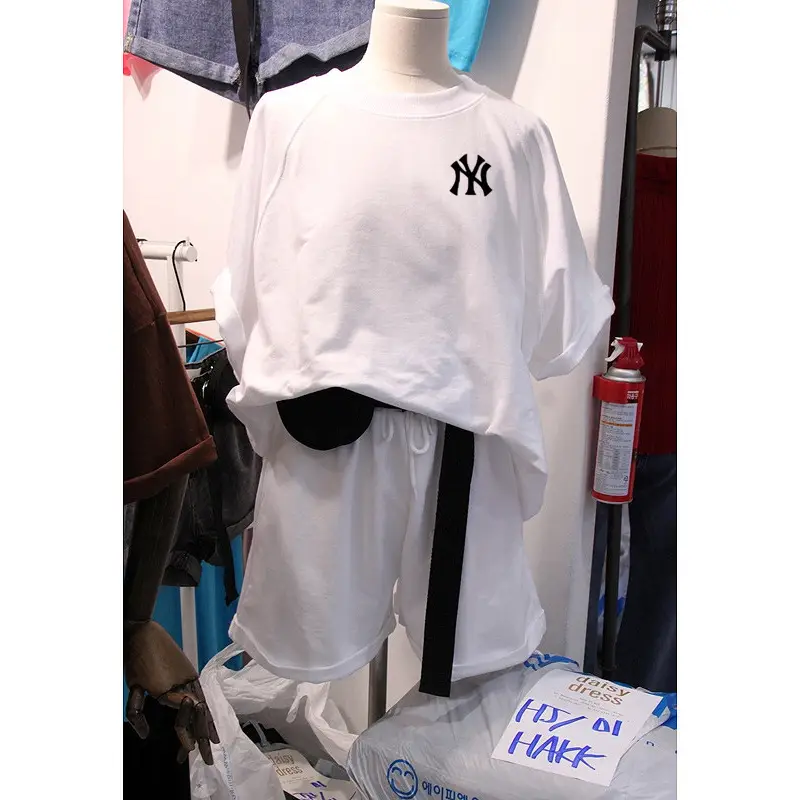 Women's 2Pc Black NY Logo Summer Sports Suit
