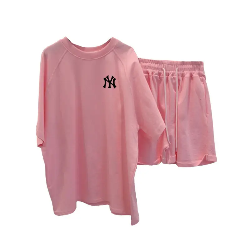Women's 2Pc Black NY Logo Summer Sports Suit