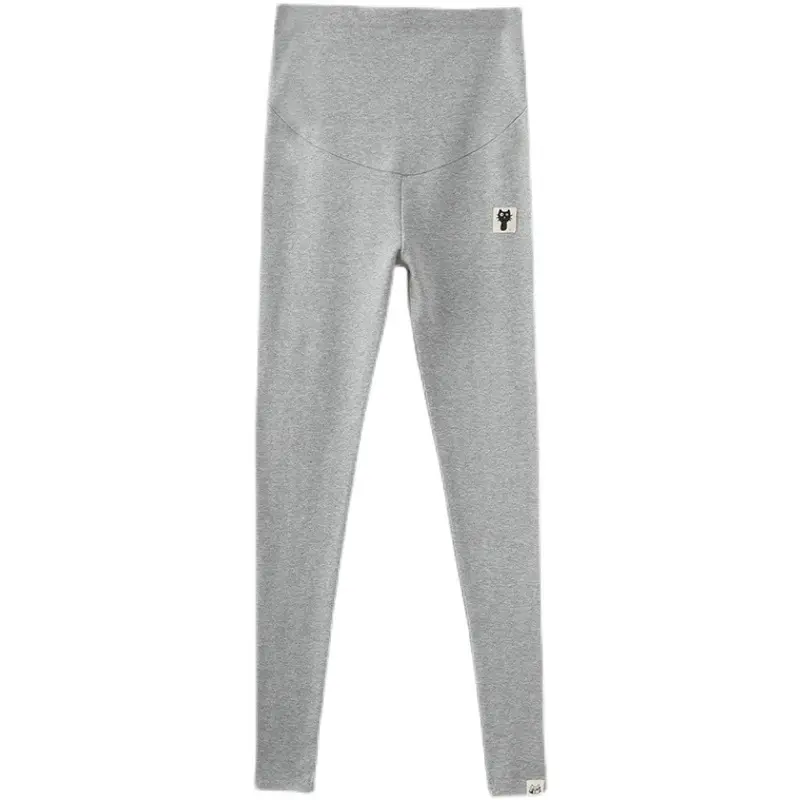 Pregnant Women's Grey Leggings Korean Style Belly Support - Image 8