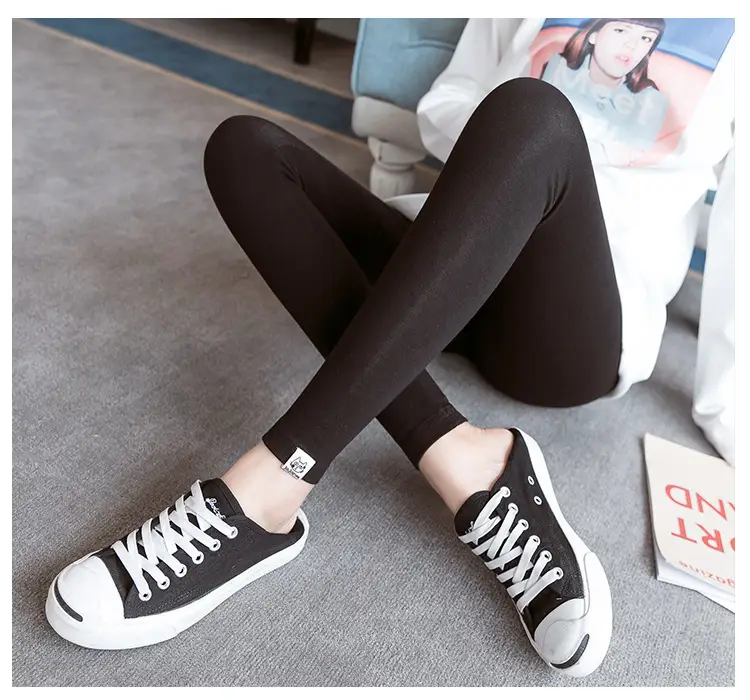 Pregnant Women's Grey Leggings Korean Style Belly Support — feature 13
