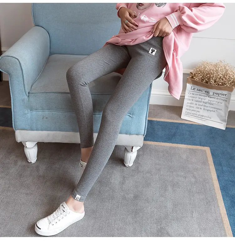 Pregnant Women's Grey Leggings Korean Style Belly Support — feature 20