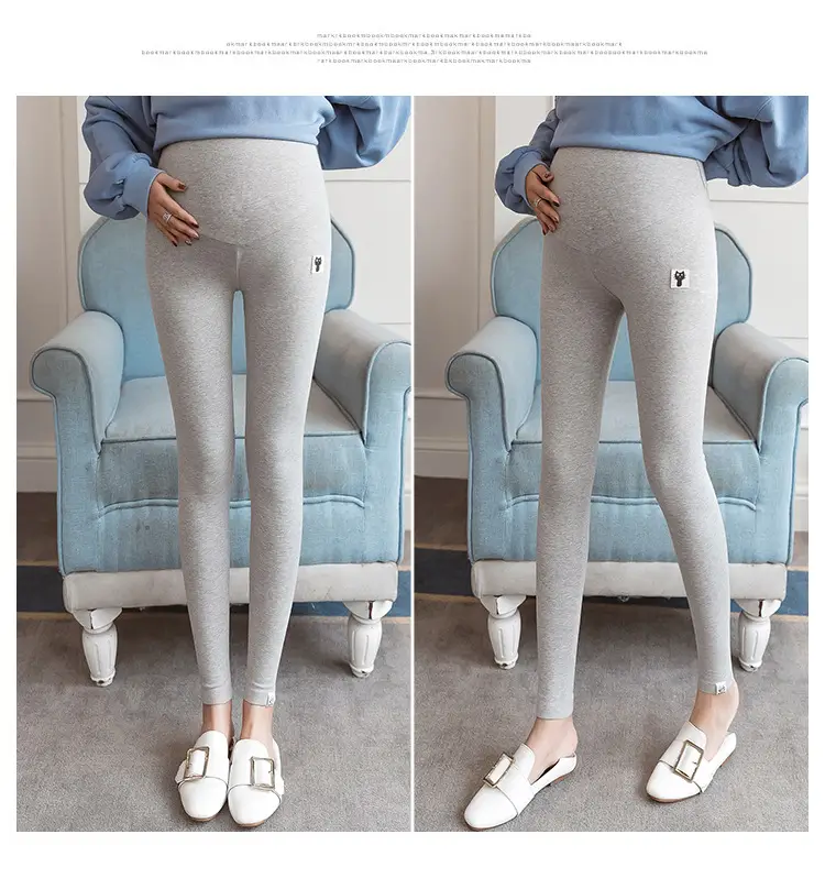 Pregnant Women's Grey Leggings Korean Style Belly Support — feature 22
